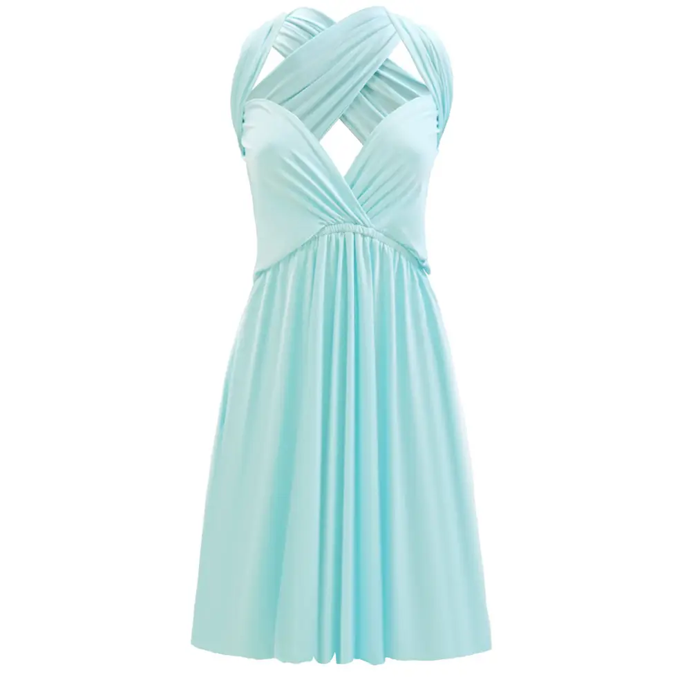 Multi-wear Strap Dress for Women Pink Peach Long Sleeve - Image 2