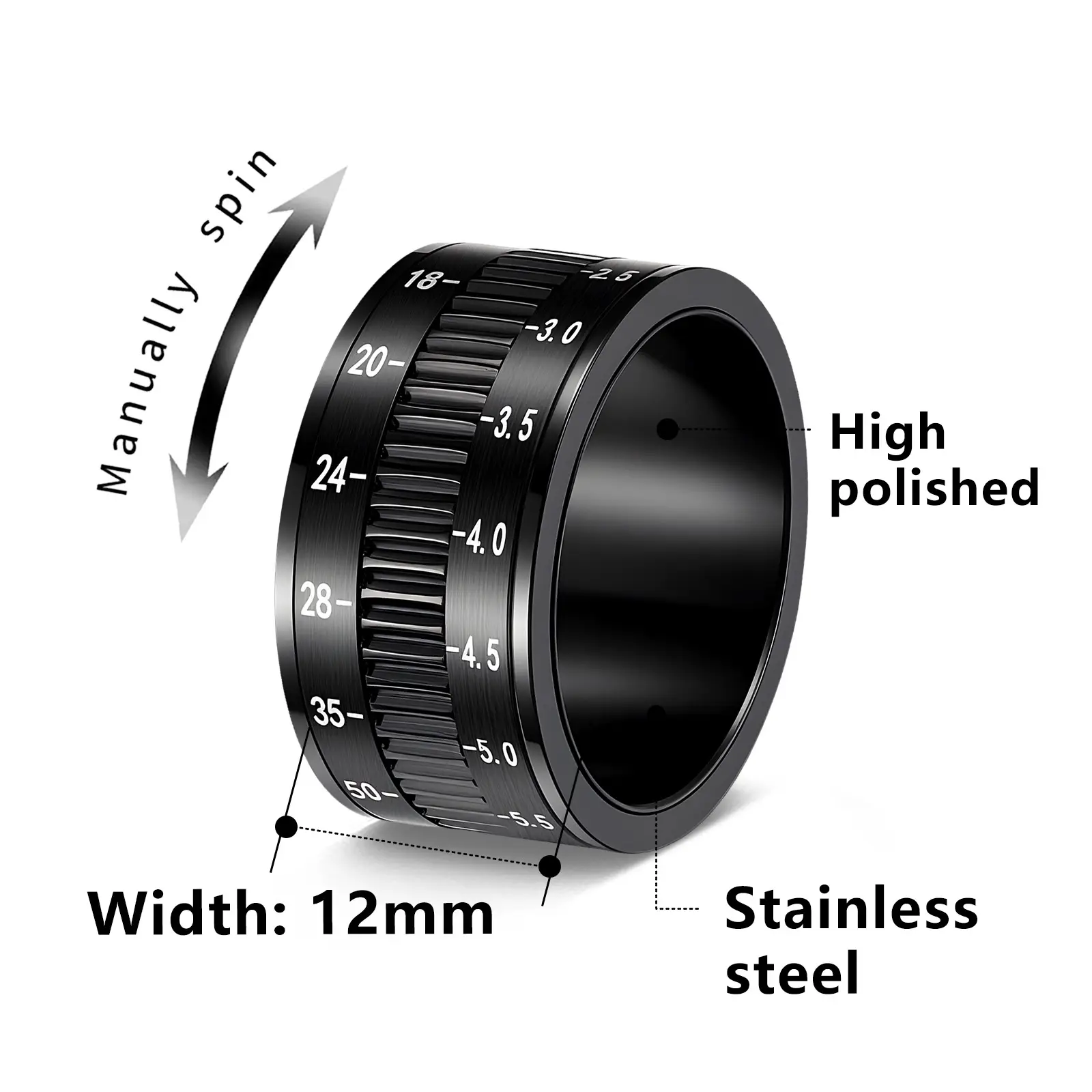 12mm Stainless Steel Rotatable Lens Ring Yiwu - Image 6