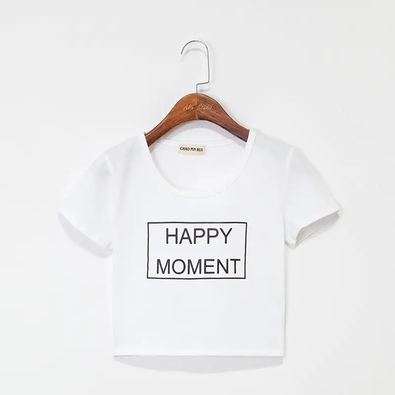 Women Happy Moment Cotton T-Shirt Short Sleeve