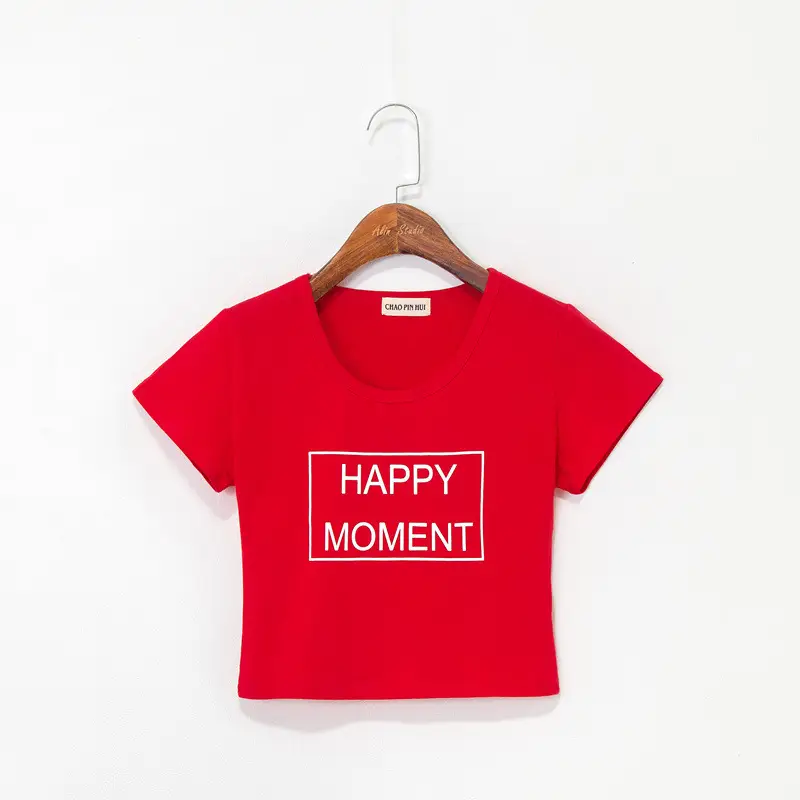 Women Happy Moment Cotton T-Shirt Short Sleeve