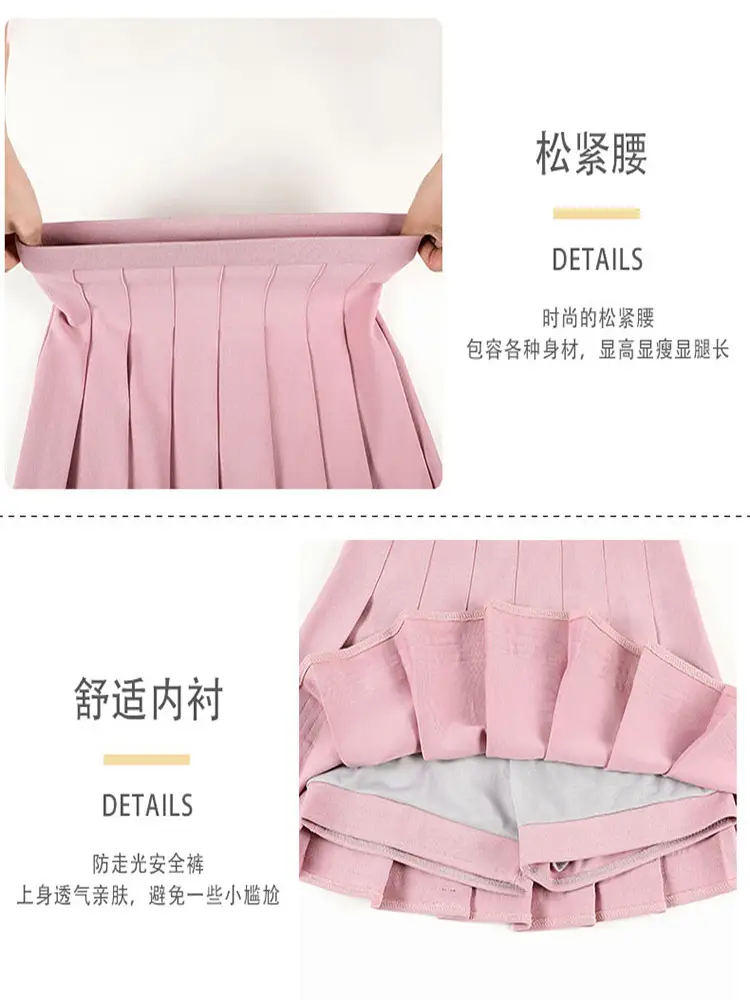 White Pleated Elastic Waist Skirt for Women - Image 10