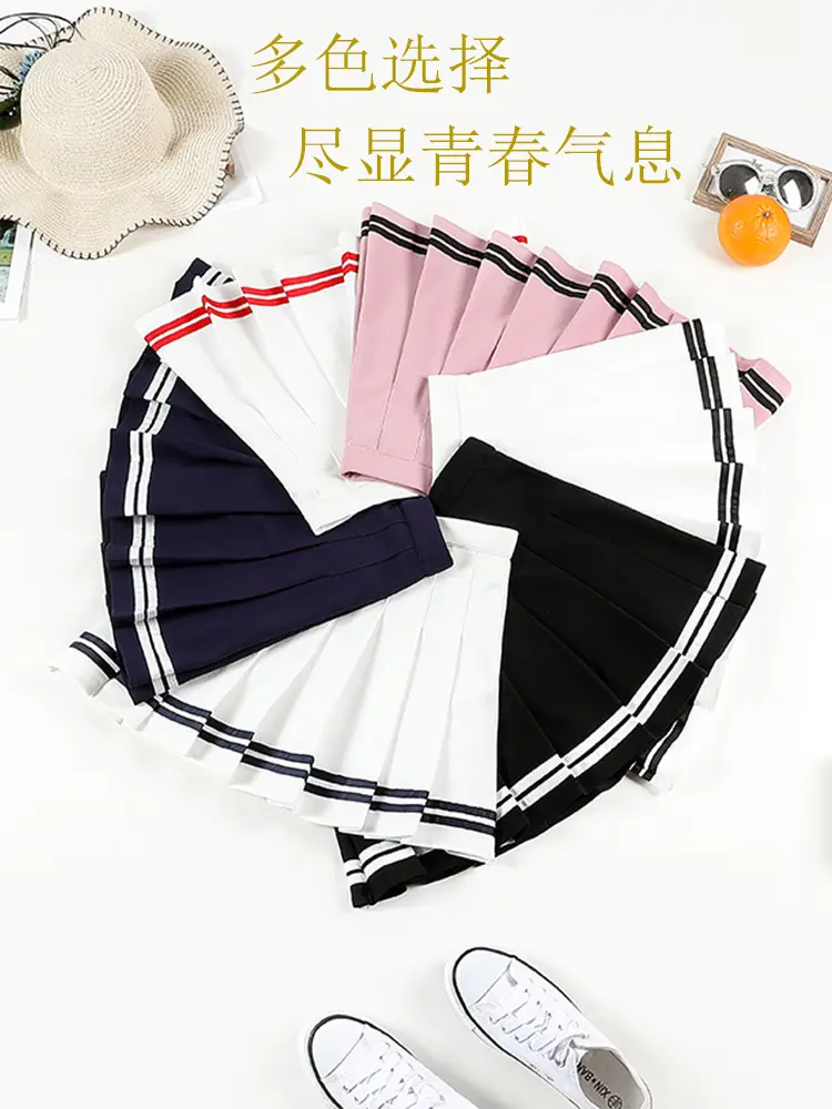 White Pleated Elastic Waist Skirt for Women - Image 11