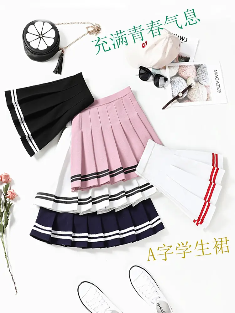 White Pleated Elastic Waist Skirt for Women - Image 12