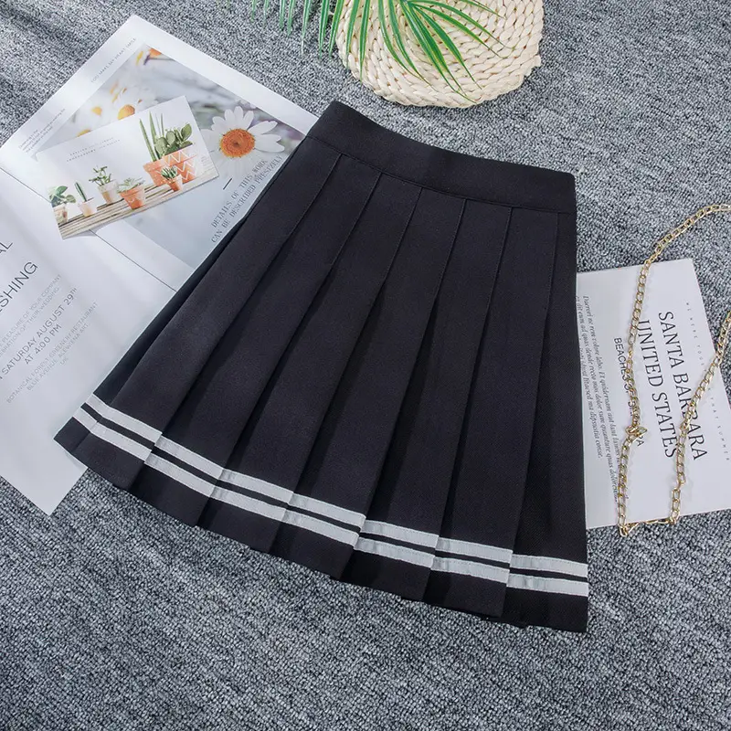 White Pleated Elastic Waist Skirt for Women - Image 2