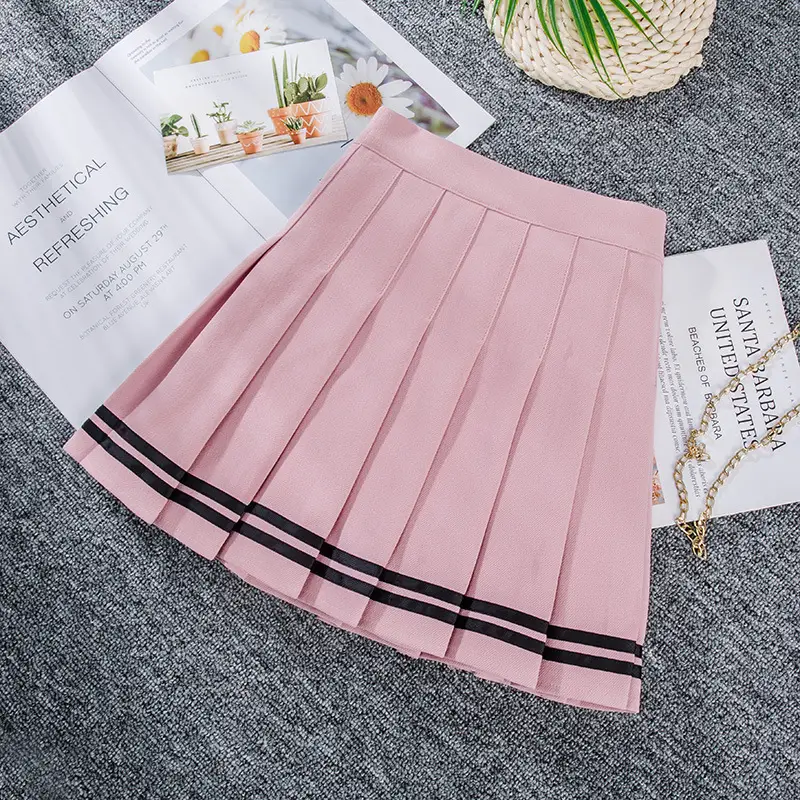 White Pleated Elastic Waist Skirt for Women - Image 3