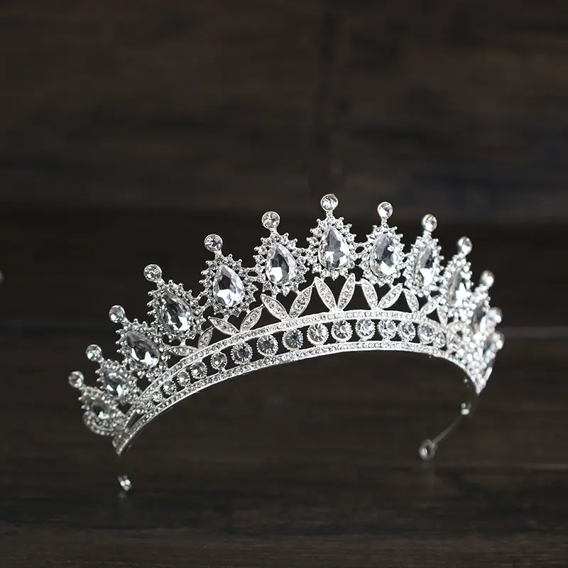 Bridal Crown Headband with Blue Gemstones - Image 8