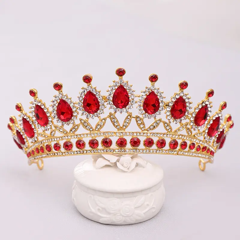 Bridal Crown Headband with Blue Gemstones - Image 9