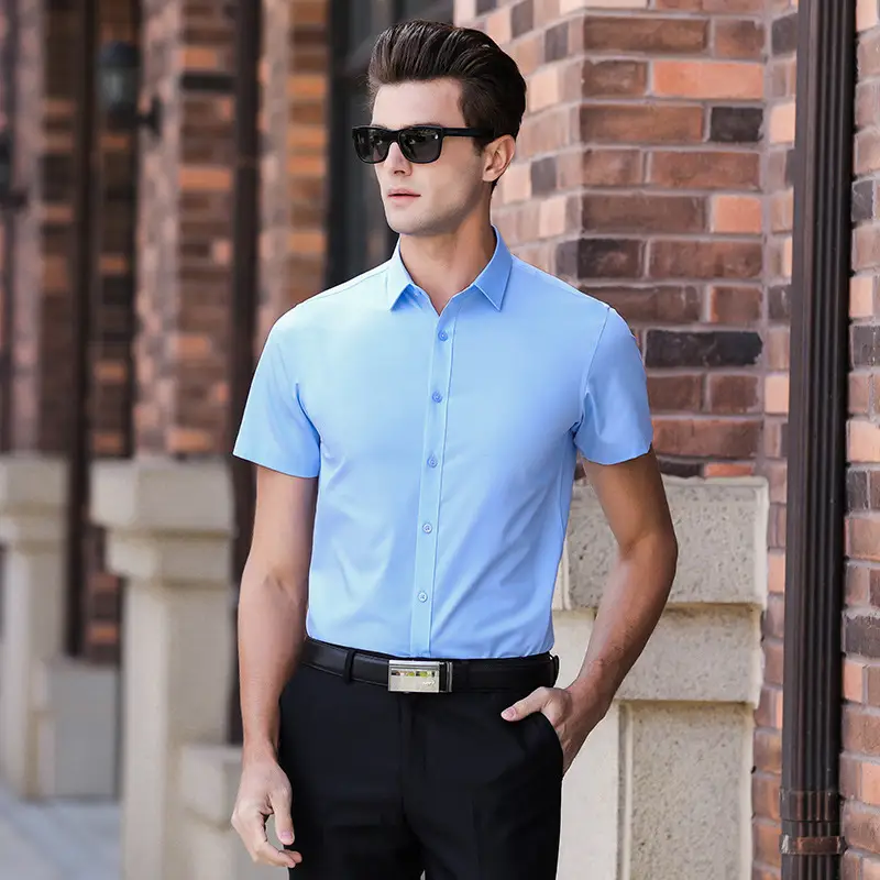 Men's Black Short Sleeve Button Shirt 2025 Spring Summer - Image 3