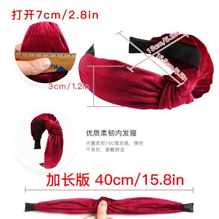 Black Velvet Knot Headband for Women - Image 14