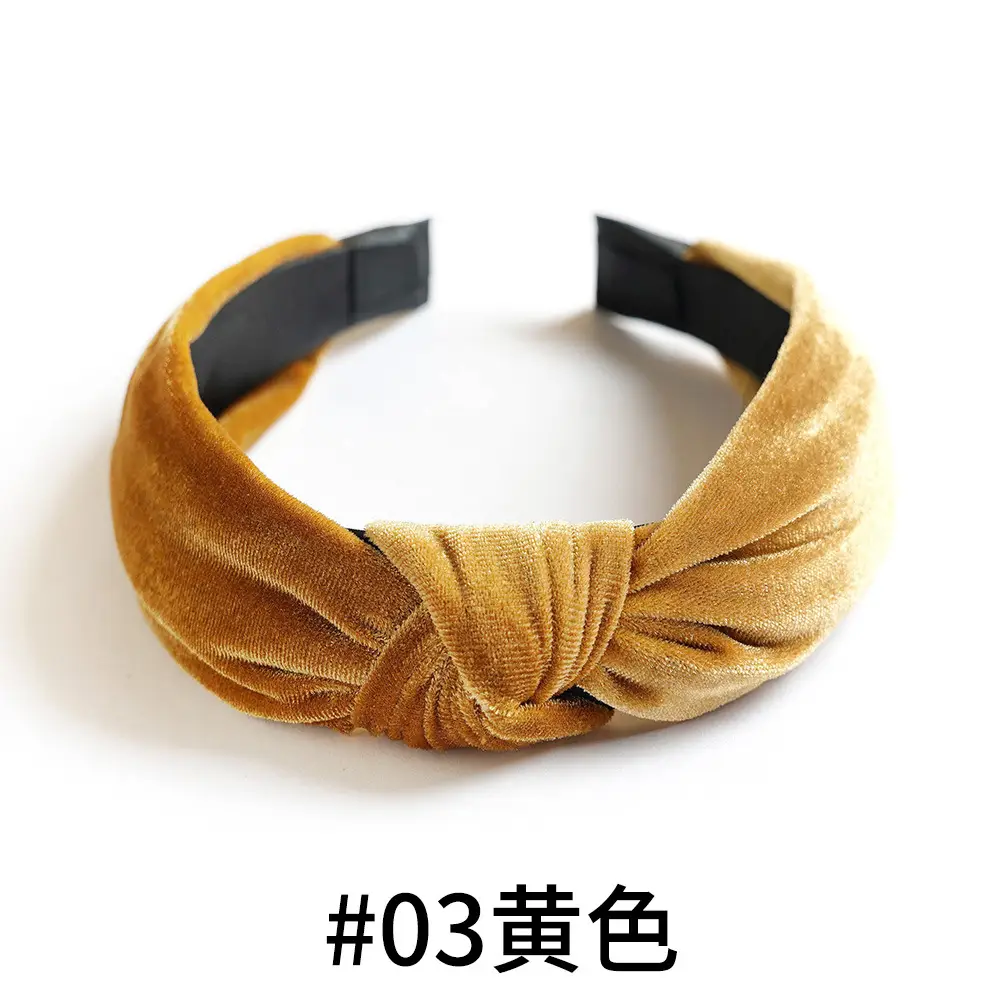 Black Velvet Knot Headband for Women - Image 2