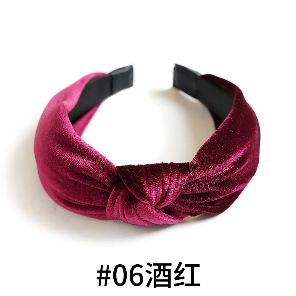 Black Velvet Knot Headband for Women - Image 4