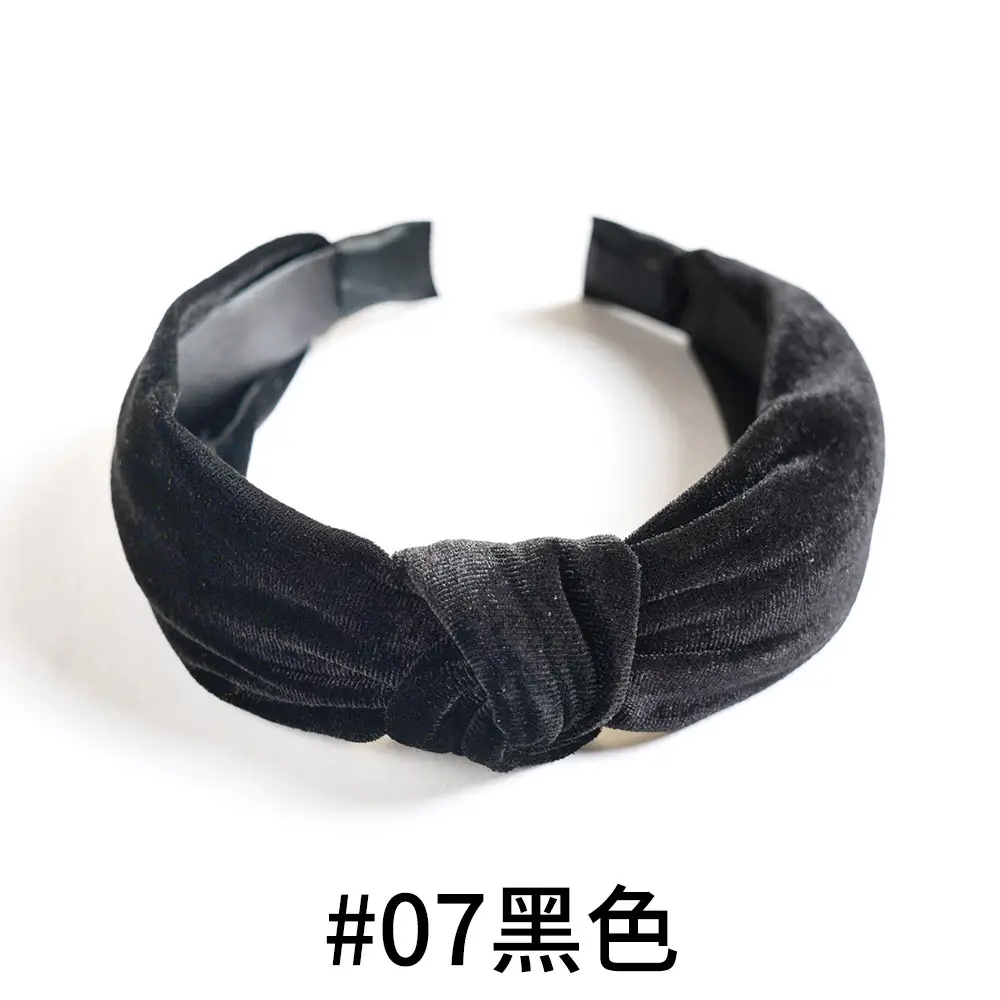 Black Velvet Knot Headband for Women - Image 5