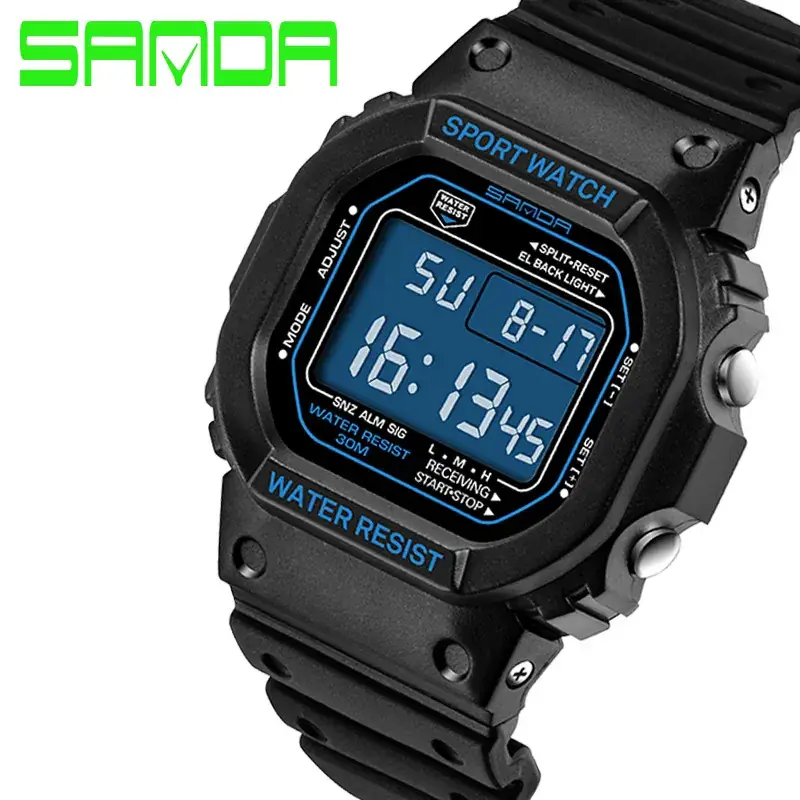 Waterproof Digital Sport Watch for Men Women Black