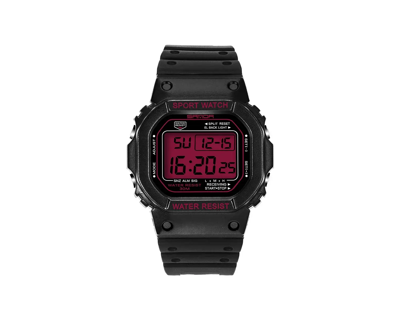 Waterproof Digital Sport Watch for Men Women Black