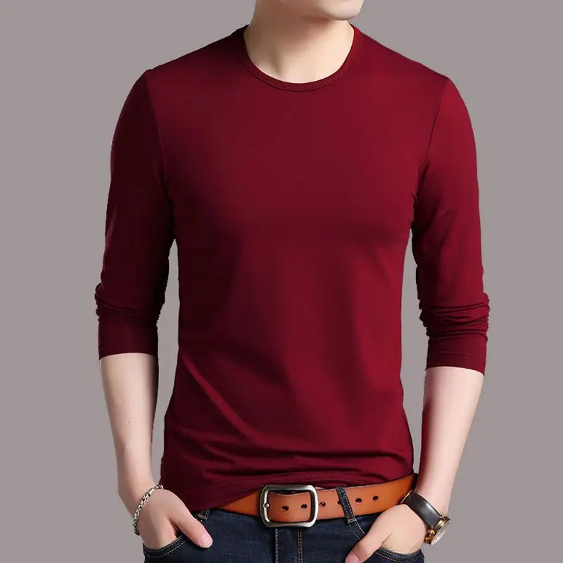 Men 34 Sleeve Black Cotton Round Neck T-Shirt - Image 4
