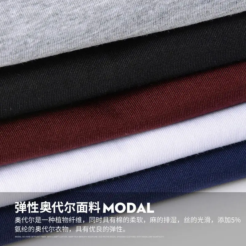Men 34 Sleeve Black Cotton Round Neck T-Shirt - Image 8
