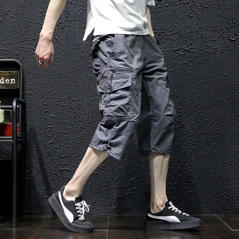 Men's Olive Green 7-Pocket Capri Pants - Image 2