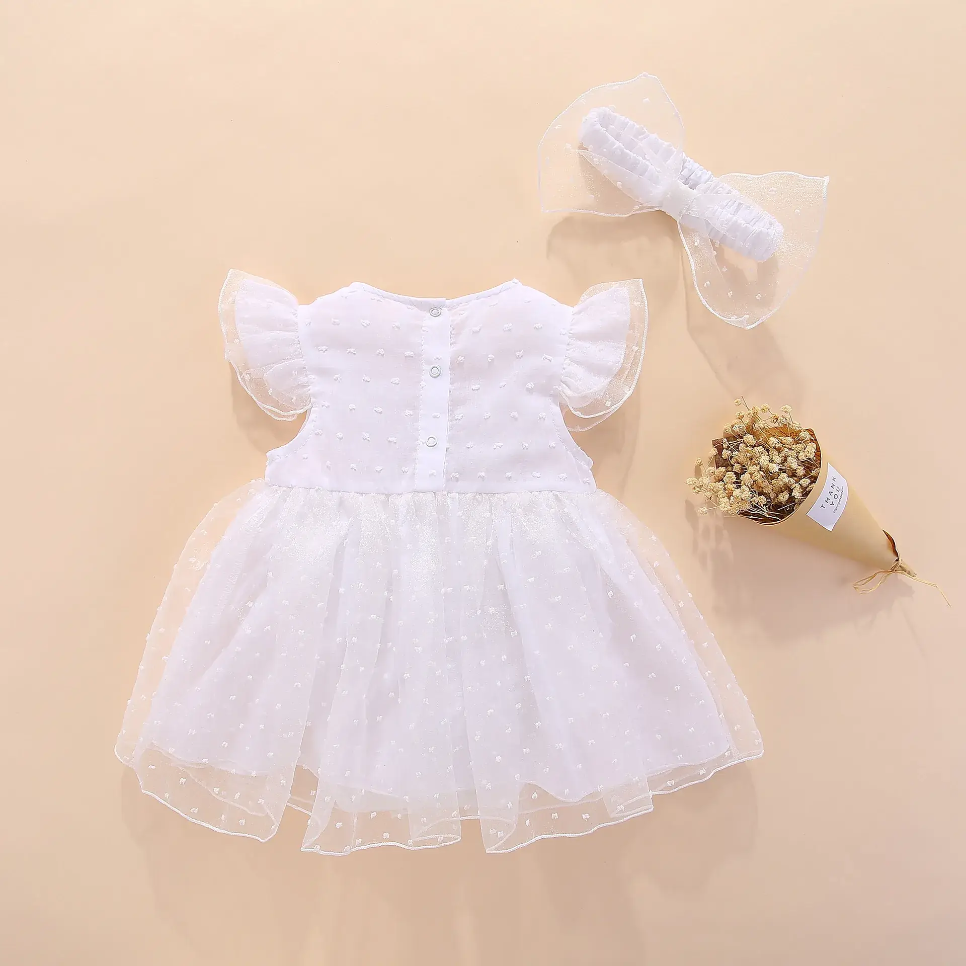 White Lace Tutu Dress for Baby Girls Spring Summer - Image 6