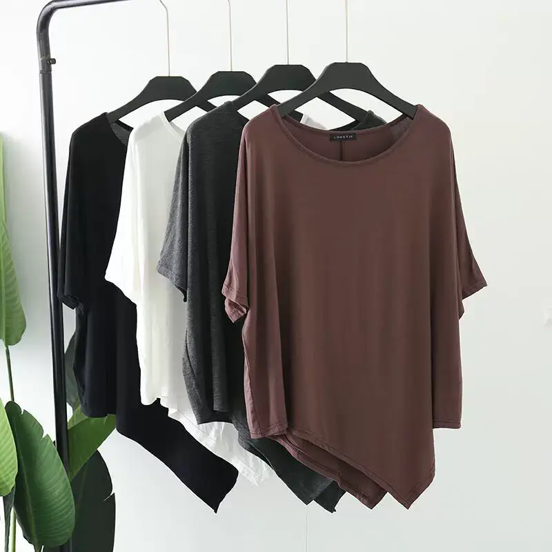 Women's Loose Fit Batwing Top T-Shirt Modal Summer — feature 17