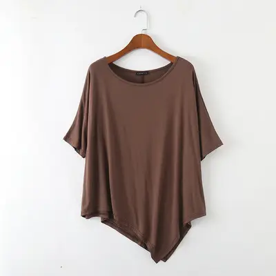Women's Loose Fit Batwing Top T-Shirt Modal Summer - Image 2