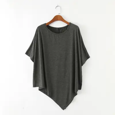 Women's Loose Fit Batwing Top T-Shirt Modal Summer - Image 4