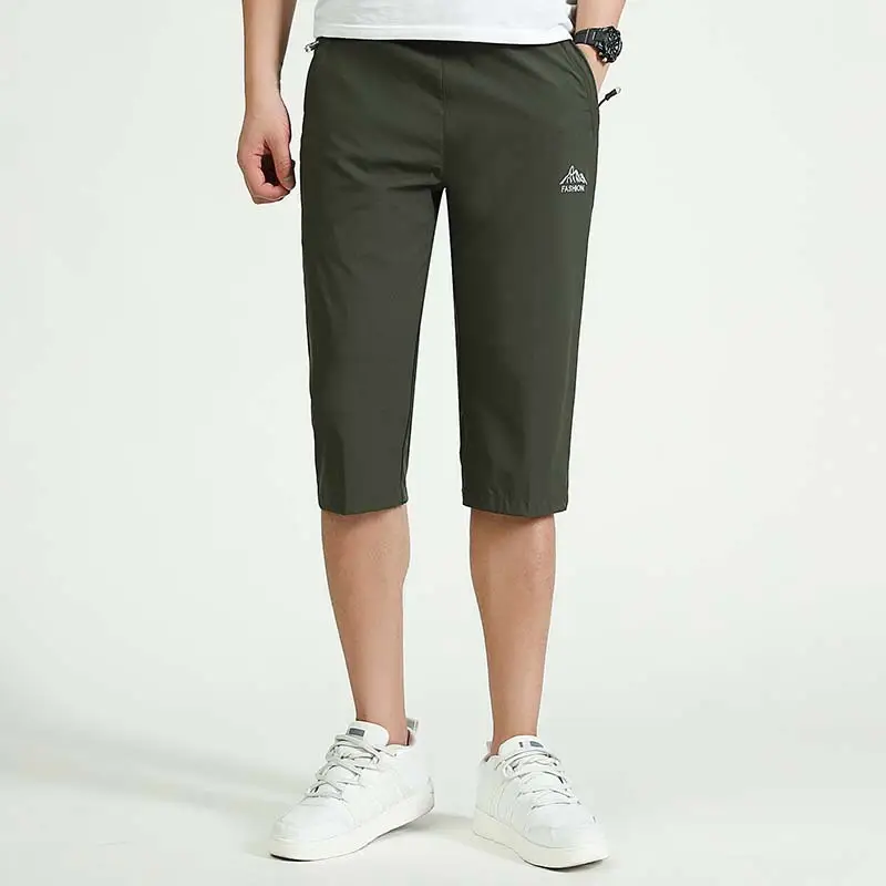 Men Black Capri Pants Stretchable Slim Fit - Image 2