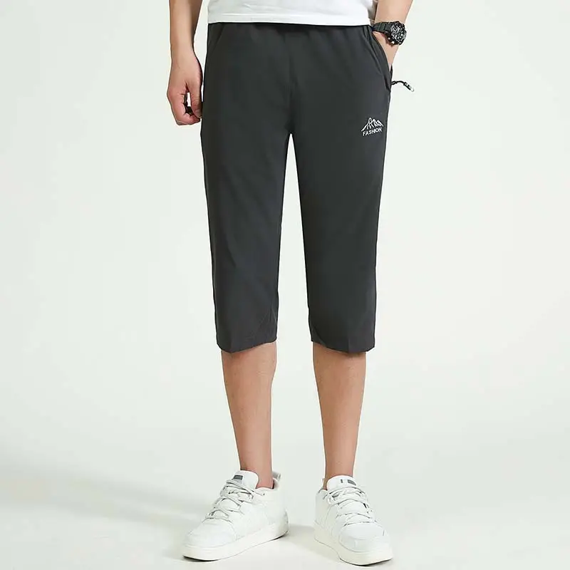 Men Black Capri Pants Stretchable Slim Fit - Image 3