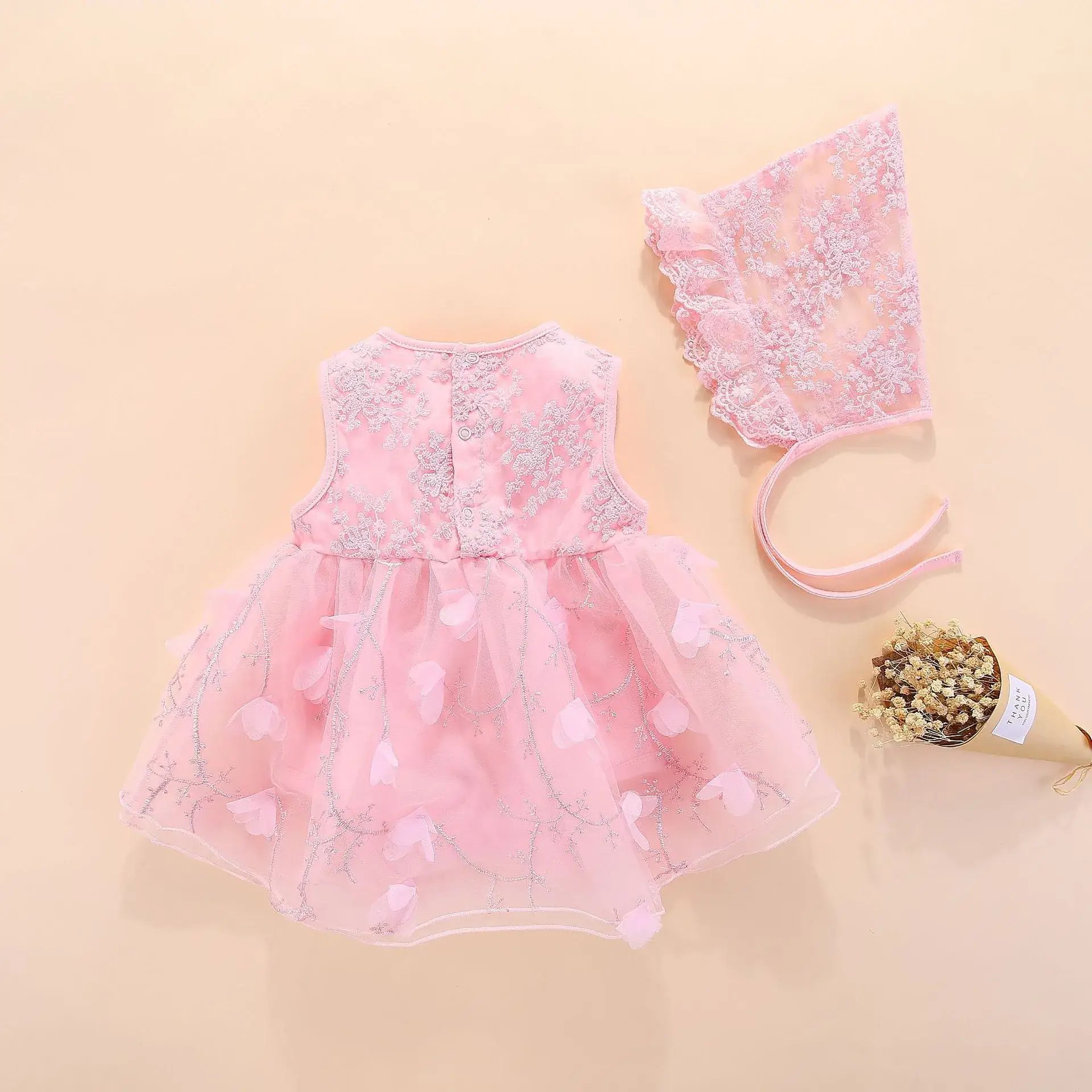 Pink Lace Baby Dress Set for Girls 2022 - Image 7