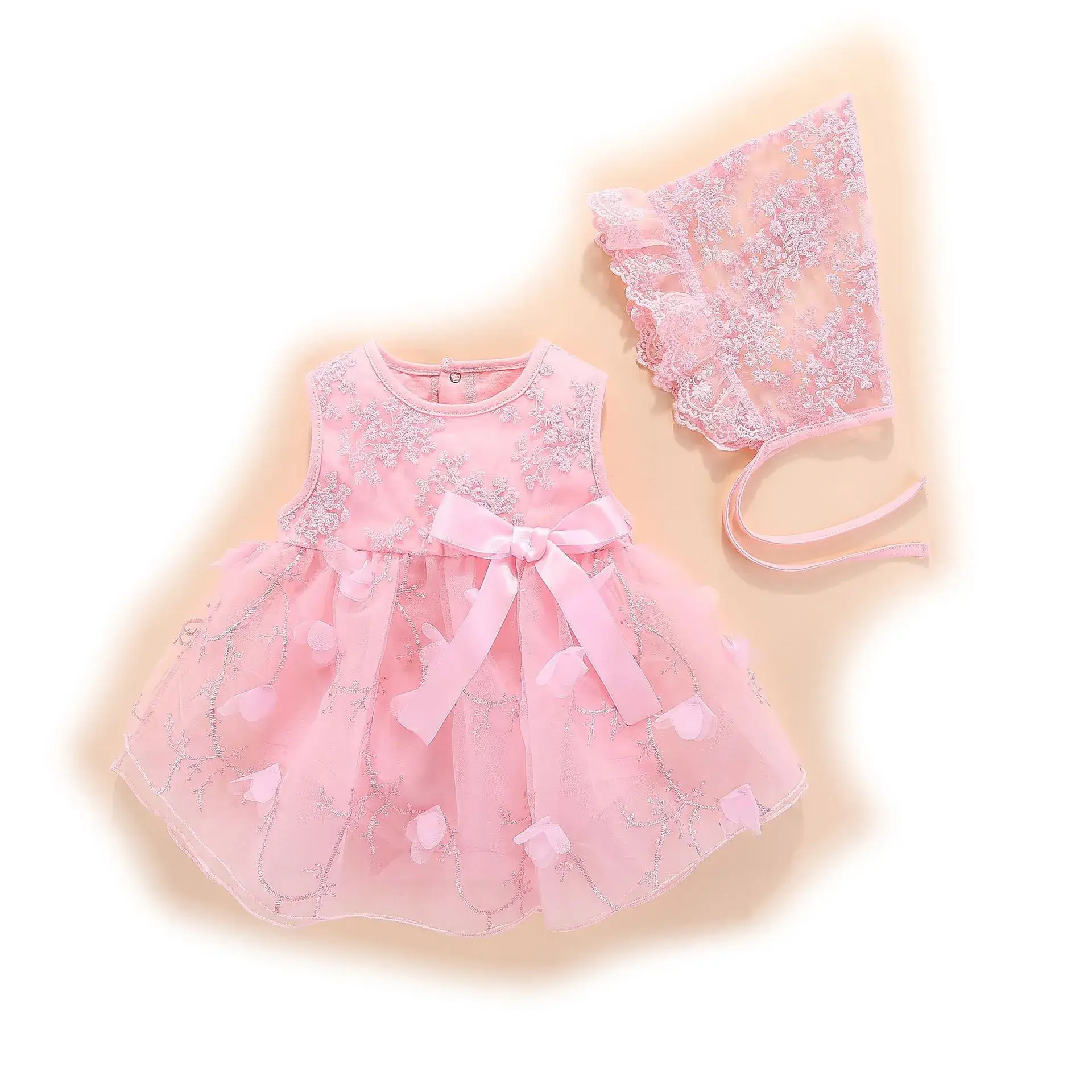 Pink Lace Baby Dress Set for Girls 2022 - Image 8