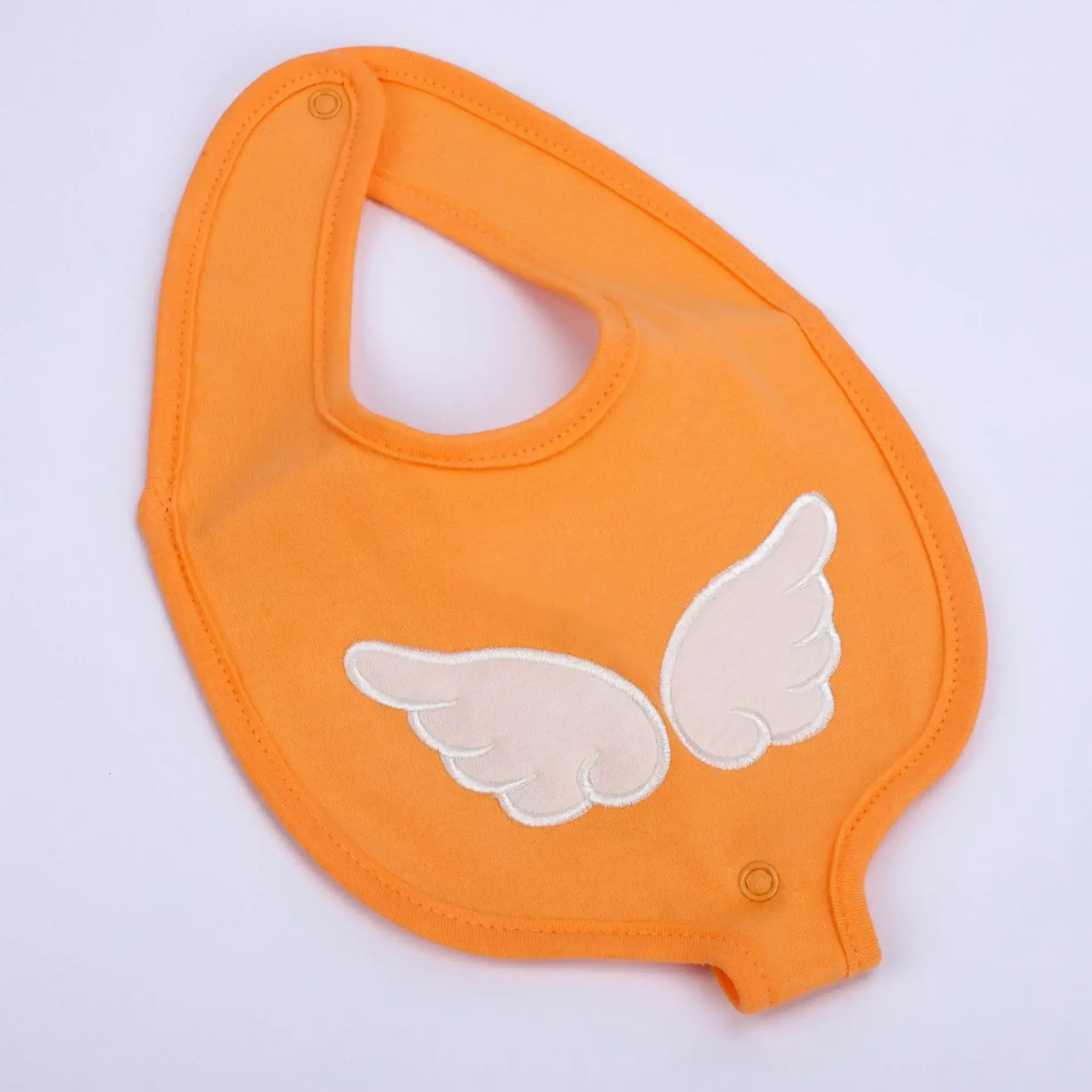 Orange Cotton Baby Bib with Wings Design - Image 10