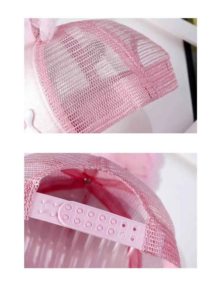 Girls & Boys Pink Sequin Rabbit Ears Baseball Cap — feature 5