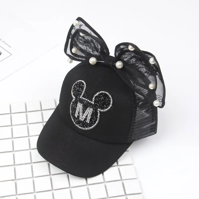 Girls & Boys Pink Sequin Rabbit Ears Baseball Cap - Image 10