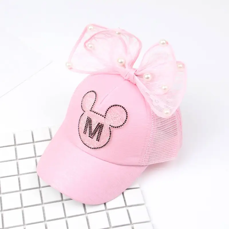 Girls & Boys Pink Sequin Rabbit Ears Baseball Cap - Image 12
