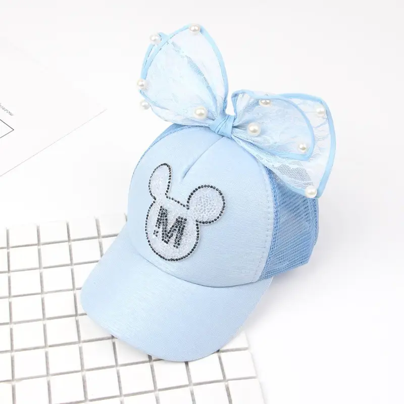 Girls & Boys Pink Sequin Rabbit Ears Baseball Cap - Image 13