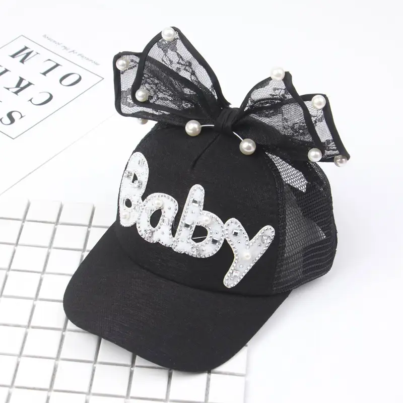 Girls & Boys Pink Sequin Rabbit Ears Baseball Cap - Image 4