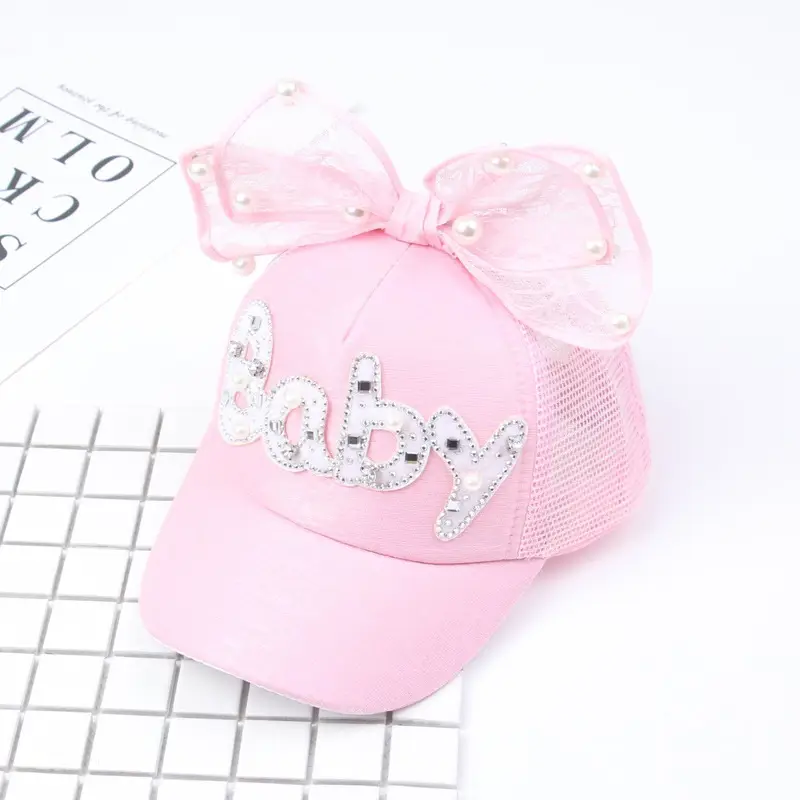 Girls & Boys Pink Sequin Rabbit Ears Baseball Cap - Image 6