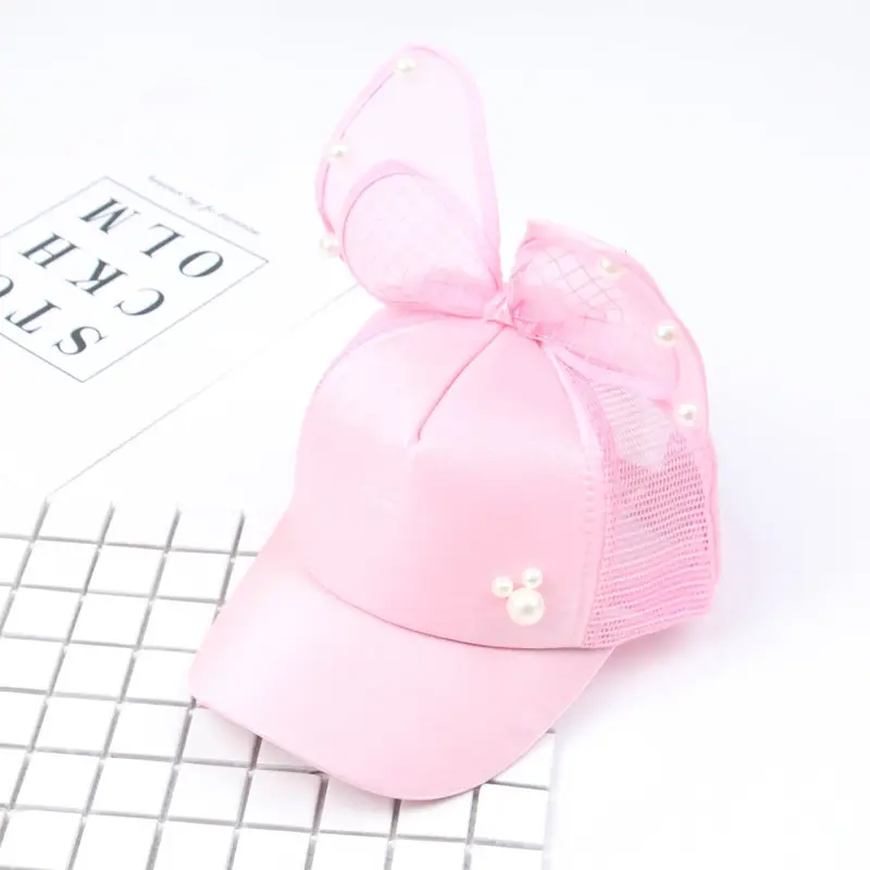 Girls & Boys Pink Sequin Rabbit Ears Baseball Cap - Image 9