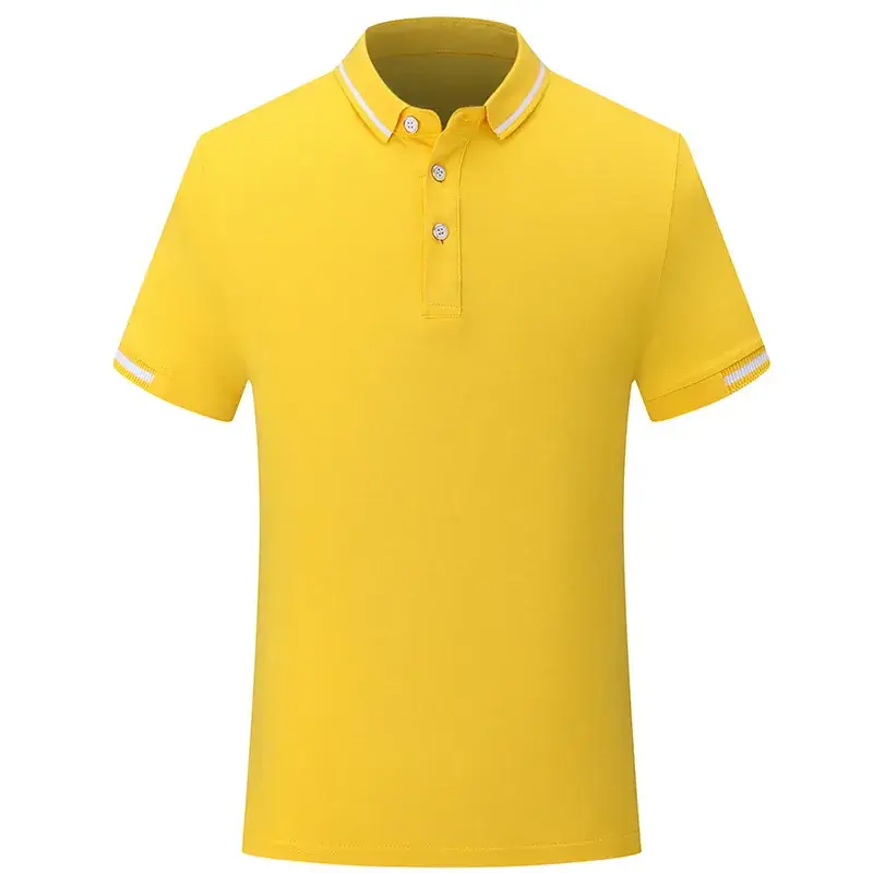 Men Red Polo Shirt with White Collar Trim - Image 3
