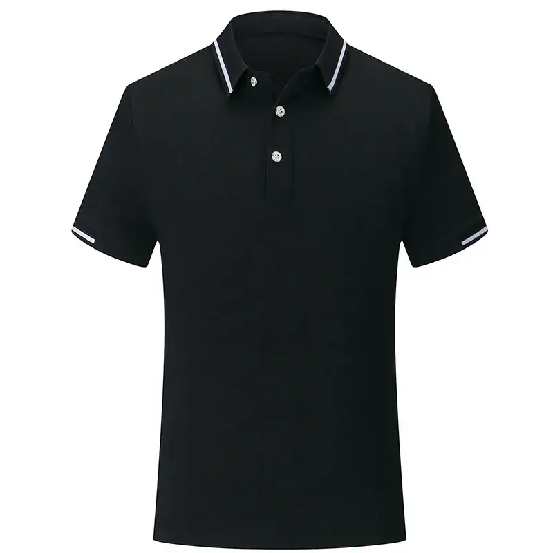 Men Red Polo Shirt with White Collar Trim - Image 4