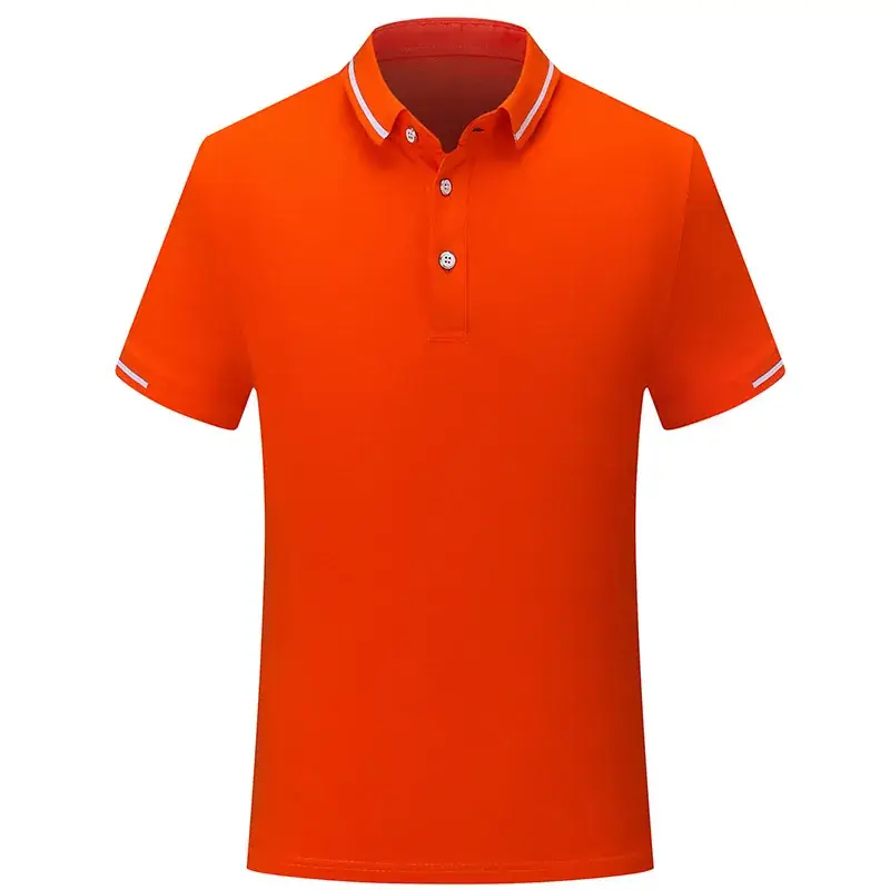 Men Red Polo Shirt with White Collar Trim - Image 6