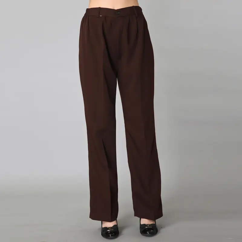Wholesale Black Brown Elastic Waist Trousers Large - Image 2