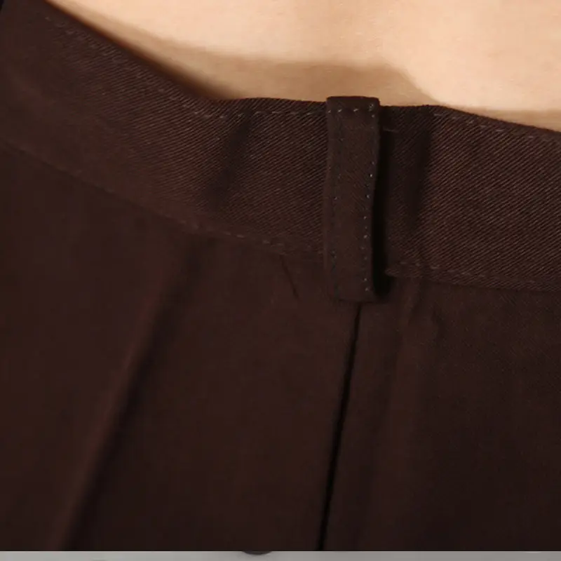 Wholesale Black Brown Elastic Waist Trousers Large - Image 5