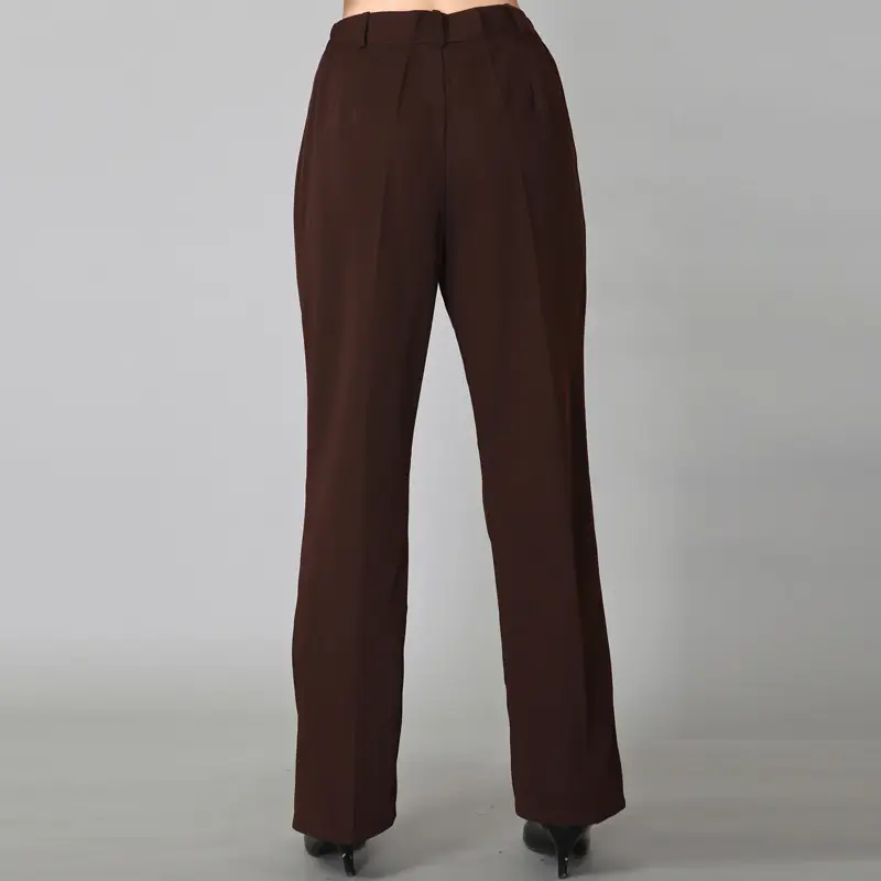 Wholesale Black Brown Elastic Waist Trousers Large - Image 6