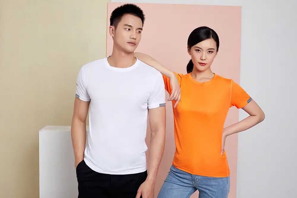 Orange Ice Silk Marathon T-Shirt with Logo Print — feature 10