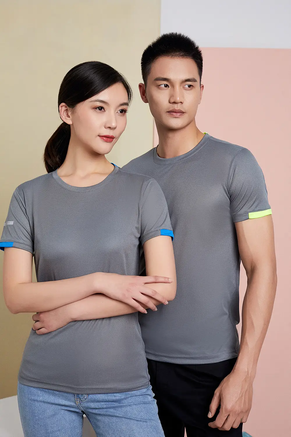 Orange Ice Silk Marathon T-Shirt with Logo Print — feature 14