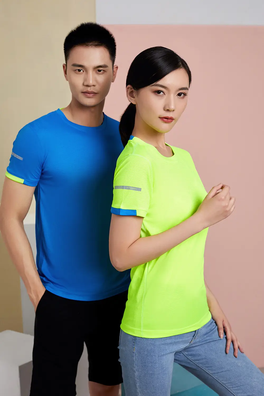 Orange Ice Silk Marathon T-Shirt with Logo Print — feature 9