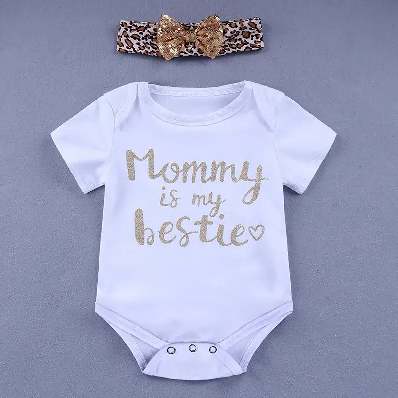Black Baby Bow & Neckline Romper with Hair Band