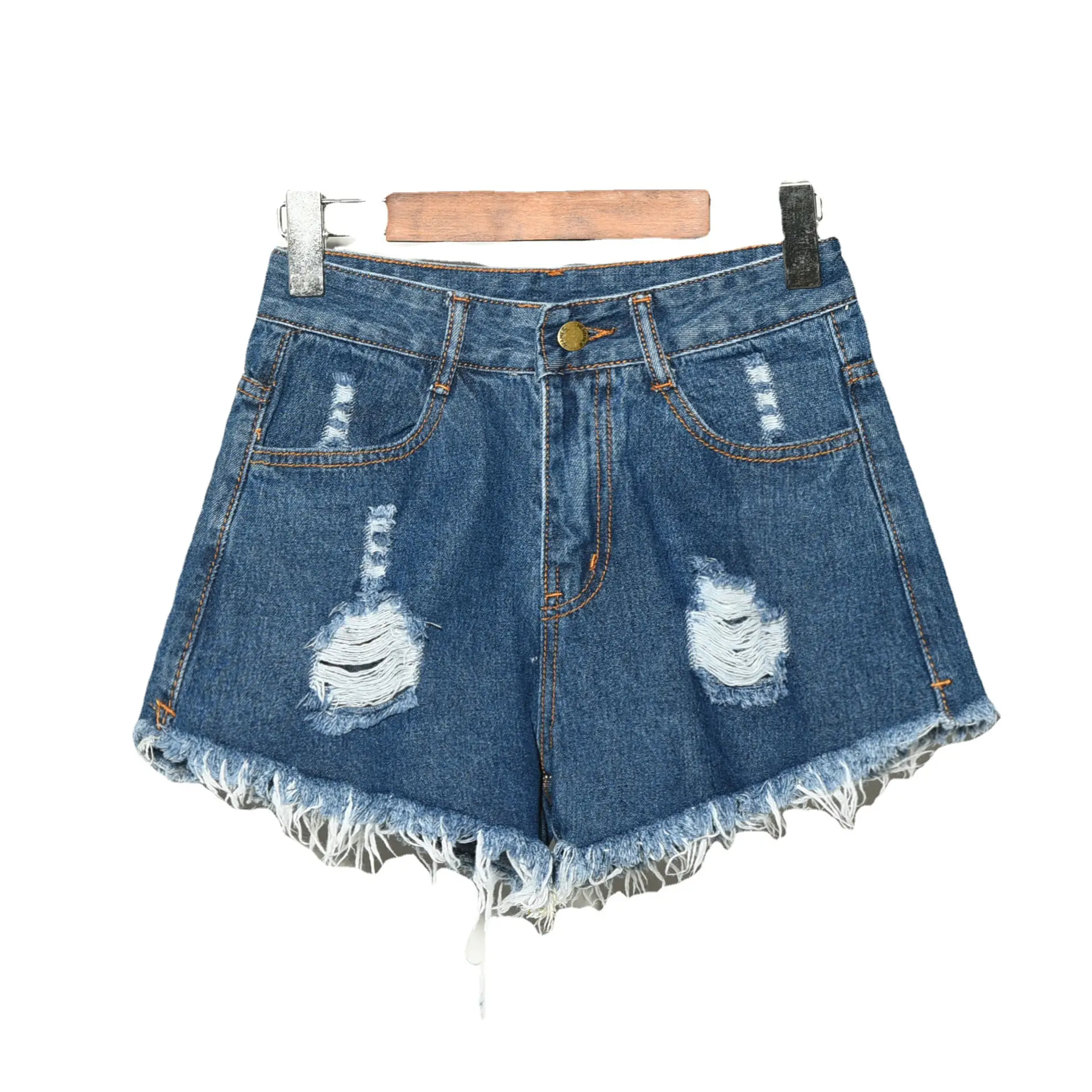 2024 Summer Women's Ripped Denim Shorts Large - Image 10