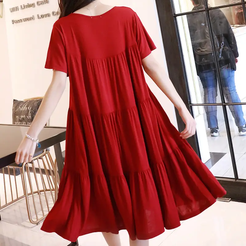 Black Modal Dress Large Size Loose Pajamas Women