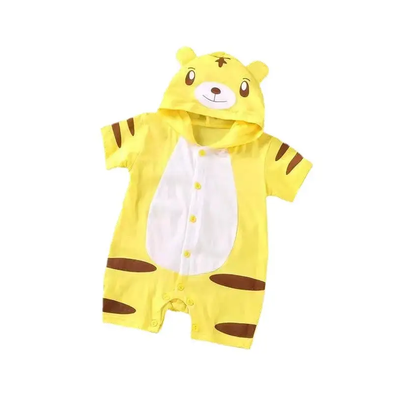 Baby Hooded Blue Short Sleeve Jumpsuit 3-1Yr - Image 9